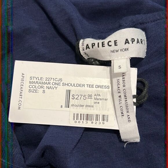 NWT APIECE APART MARAMAR ONE SHOULDER TEE DRESS NAVY Small - Picture 12 of 15
